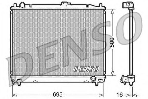 Радиатор, охлаждение двигателя DENSO DRM45008