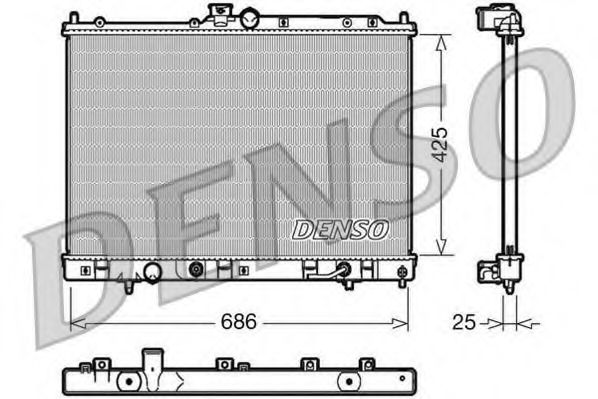 Радиатор, охлаждение двигателя DENSO DRM45030