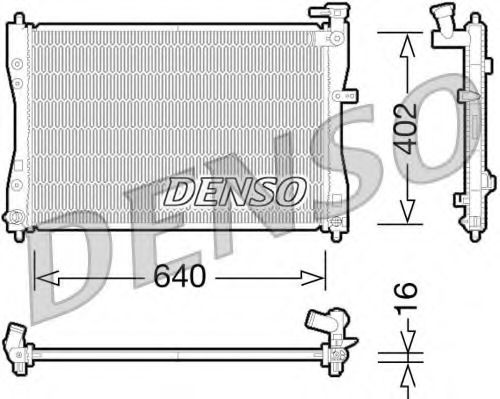 Радиатор, охлаждение двигателя DENSO DRM45033