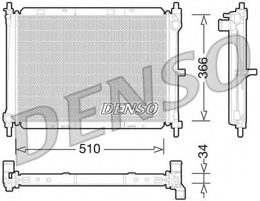 Радиатор, охлаждение двигателя DENSO DRM46038