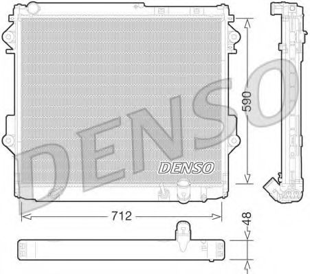 Радиатор, охлаждение двигателя DENSO DRM50075