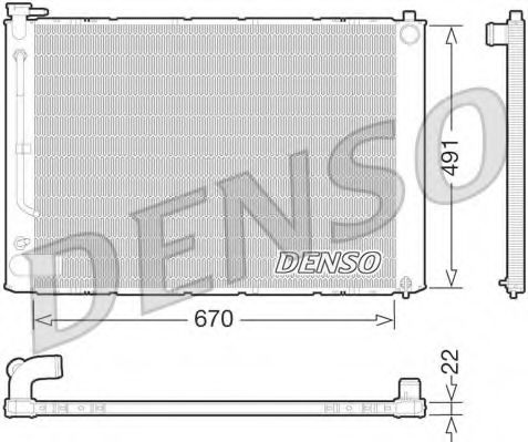 Радиатор, охлаждение двигателя DENSO DRM51011