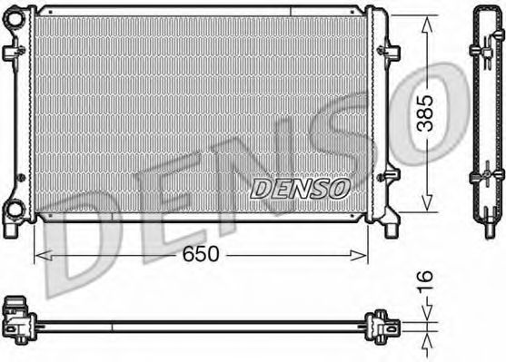 Радиатор, охлаждение двигателя DENSO DRM02014