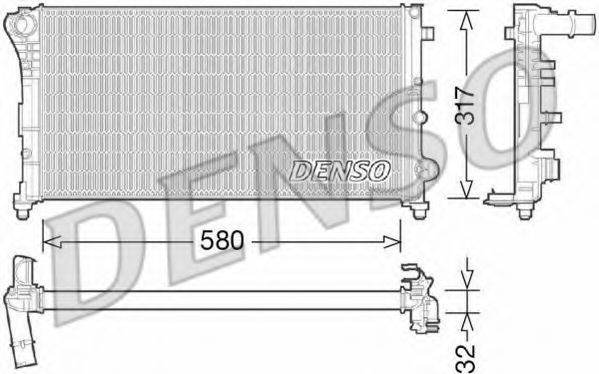 Радиатор, охлаждение двигателя DENSO DRM09089