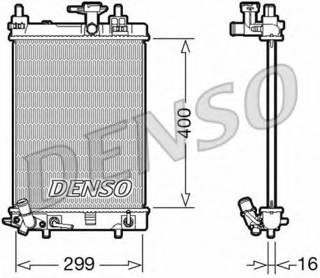 Радиатор, охлаждение двигателя DENSO DRM35004