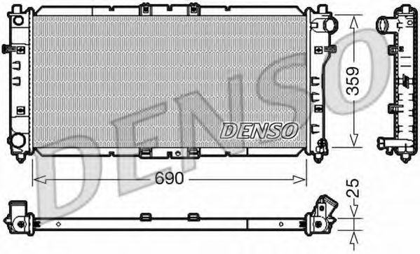 Радиатор, охлаждение двигателя DENSO DRM44030