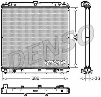 Радиатор, охлаждение двигателя DENSO DRM46042