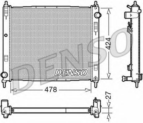 Радиатор, охлаждение двигателя DENSO DRM46044