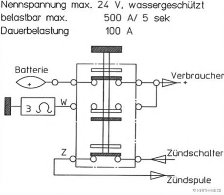 Выключатель аккумуляторной батареи, аккумуляторная батарея MERIT 290010
