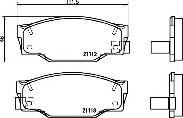 Комплект тормозных колодок, дисковый тормоз REMSA 19504