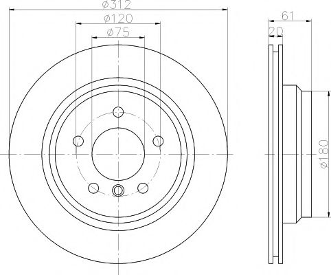 Тормозной диск MINTEX MDC1256R