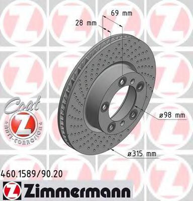 Тормозной диск ZIMMERMANN 460.1589.20