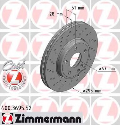 Тормозной диск ZIMMERMANN 400.3695.52