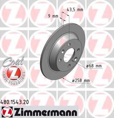 Тормозной диск ZIMMERMANN 480.1543.20