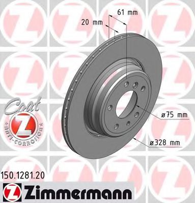 Тормозной диск ZIMMERMANN 150.1281.20