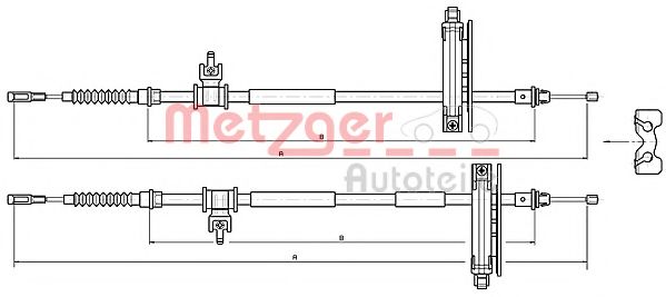 Трос, стояночная тормозная система METZGER 10.5359