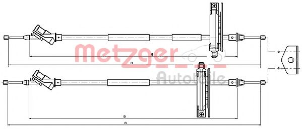 Трос, стояночная тормозная система METZGER 10.5361