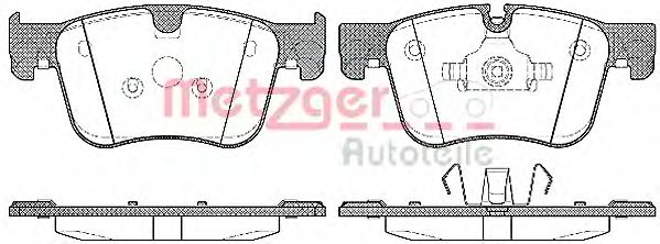 Комплект тормозных колодок, дисковый тормоз METZGER 1170796