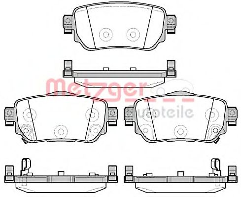 Комплект тормозных колодок, дисковый тормоз METZGER 1170802