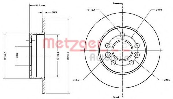 Тормозной диск METZGER 6110273