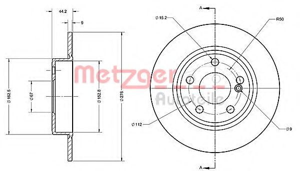 Тормозной диск METZGER 6110720