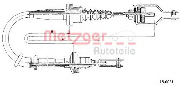 Трос, управление сцеплением METZGER 18.0031