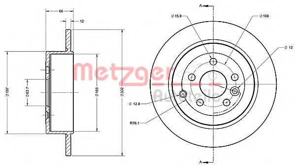 Тормозной диск METZGER 6110366