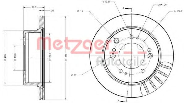 Тормозной диск METZGER 6110582