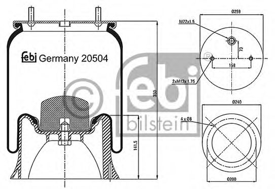 Кожух пневматической рессоры FEBI BILSTEIN 20504