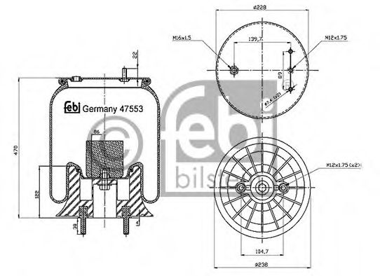 Кожух пневматической рессоры FEBI BILSTEIN 47553