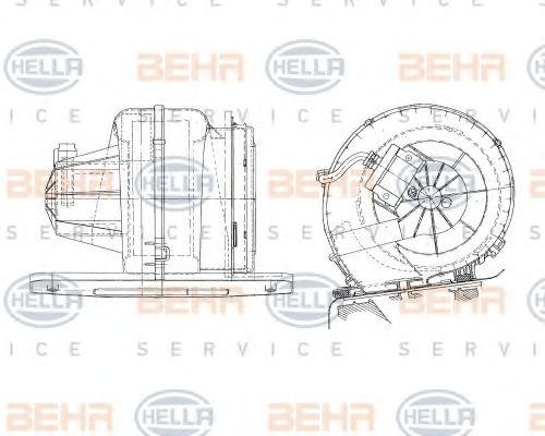 Вентилятор салона BEHR HELLA SERVICE 8EW 009 157-051