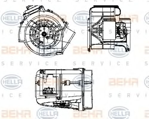 Вентилятор салона BEHR HELLA SERVICE 8EW 009 159-371