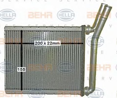 Теплообменник, отопление салона BEHR HELLA SERVICE 8FH 351 029-461