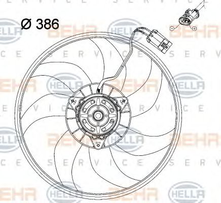 Вентилятор, охлаждение двигателя BEHR HELLA SERVICE 8EW 351 034-431