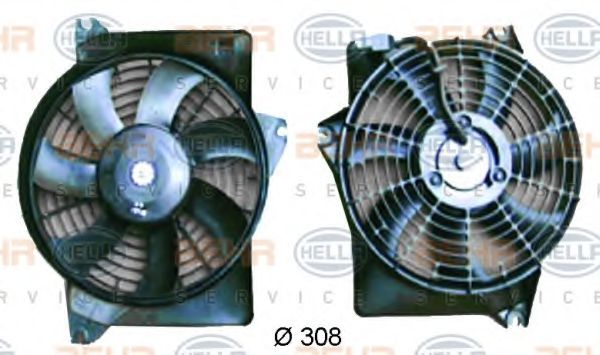 Вентилятор, конденсатор кондиционера BEHR HELLA SERVICE 8EW 351 034-591