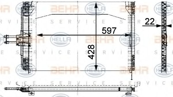 Конденсатор, кондиционер BEHR HELLA SERVICE 8FC 351 035-464