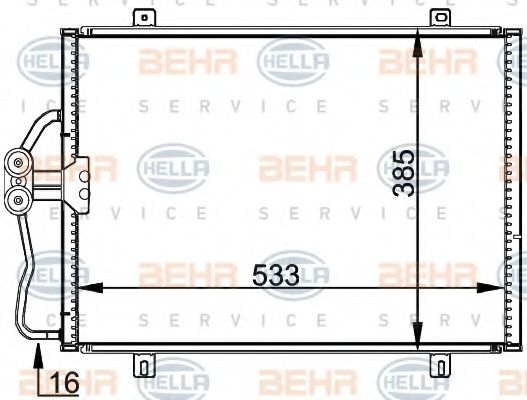 Конденсатор, кондиционер BEHR HELLA SERVICE 8FC 351 036-191