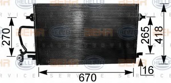 Конденсатор, кондиционер BEHR HELLA SERVICE 8FC 351 036-391