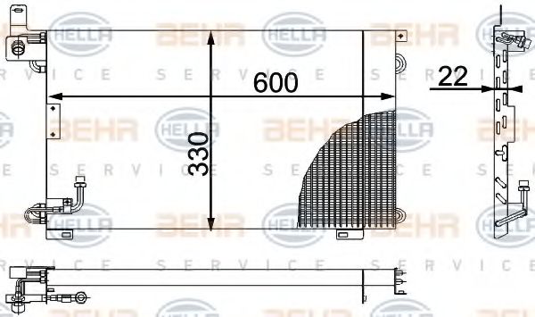 Конденсатор, кондиционер BEHR HELLA SERVICE 8FC 351 036-521