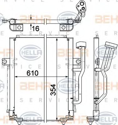 Конденсатор, кондиционер BEHR HELLA SERVICE 8FC 351 036-661