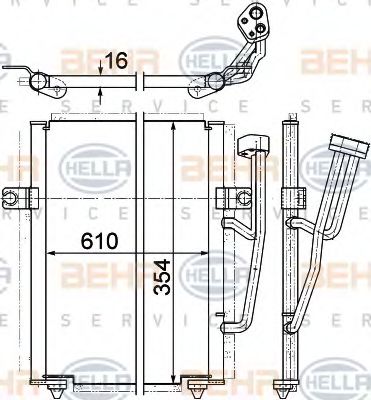 Конденсатор, кондиционер BEHR HELLA SERVICE 8FC 351 036-671