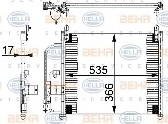 Конденсатор, кондиционер BEHR HELLA SERVICE 8FC 351 037-221