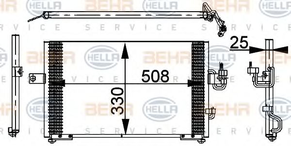 Конденсатор, кондиционер BEHR HELLA SERVICE 8FC 351 037-271