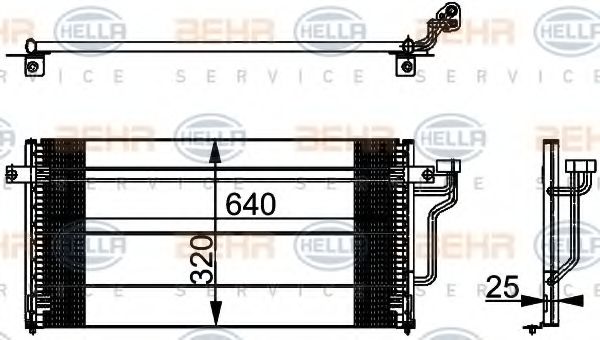 Конденсатор, кондиционер BEHR HELLA SERVICE 8FC 351 037-371