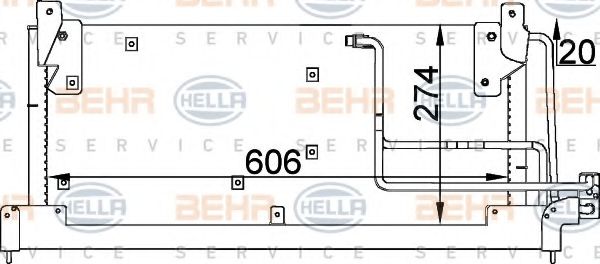 Конденсатор, кондиционер BEHR HELLA SERVICE 8FC 351 037-591