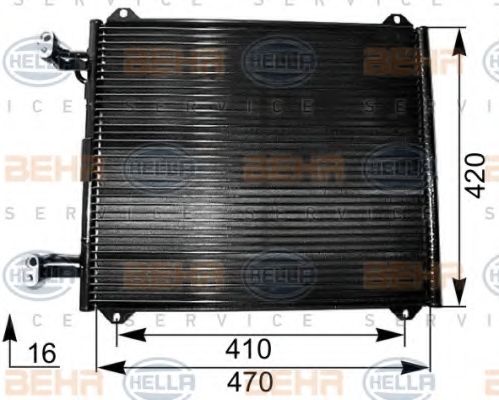 Конденсатор, кондиционер BEHR HELLA SERVICE 8FC 351 038-551