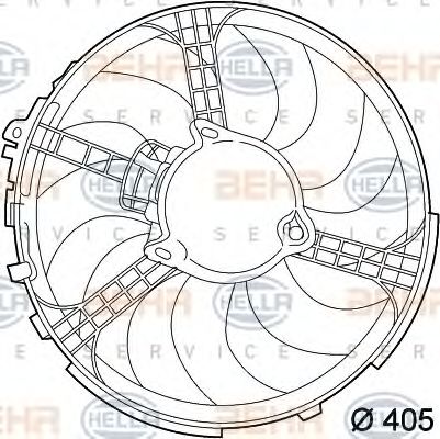 Вентилятор, охлаждение двигателя BEHR HELLA SERVICE 8EW 351 039-561