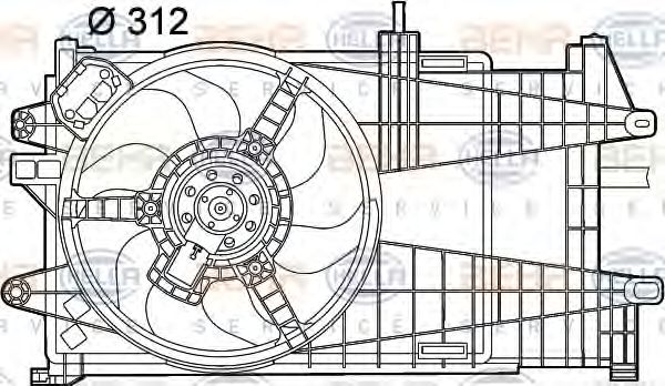 Вентилятор, охлаждение двигателя BEHR HELLA SERVICE 8EW 351 039-591