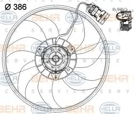 Вентилятор, охлаждение двигателя BEHR HELLA SERVICE 8EW 351 039-731