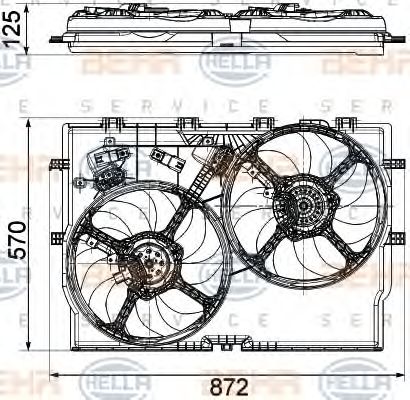 Вентилятор, охлаждение двигателя BEHR HELLA SERVICE 8EW 351 040-631